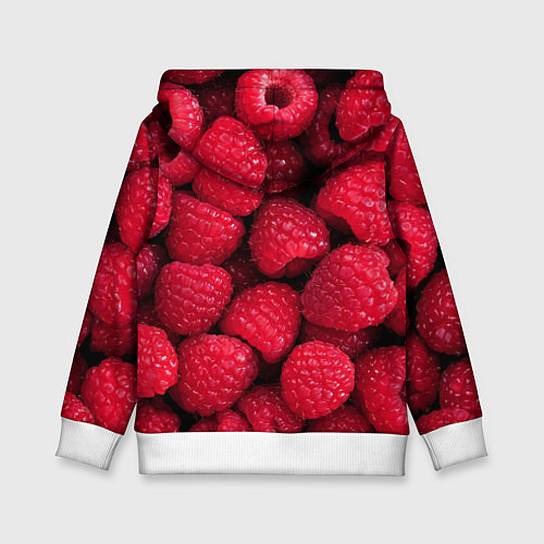 Детская толстовка Малина - паттерн / 3D-Белый – фото 2