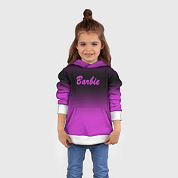 Толстовка-худи детская Барби градиент, цвет: 3D-белый — фото 2