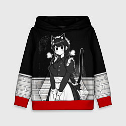 Толстовка-худи детская Коми сан у школьной доски, цвет: 3D-красный