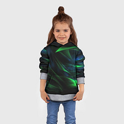 Толстовка-худи детская Dark green background, цвет: 3D-меланж — фото 2