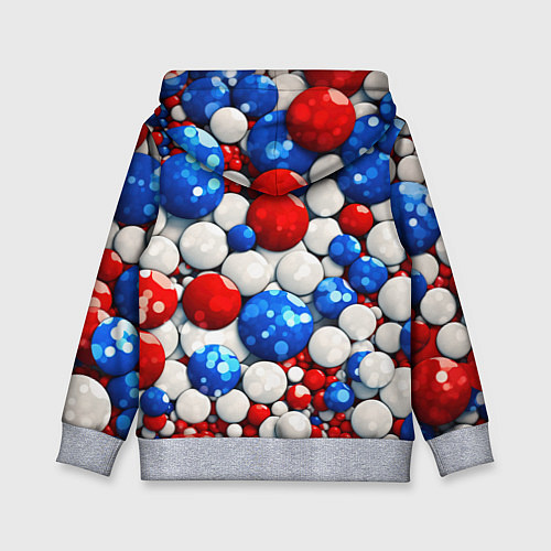 Детская толстовка Шарики триколор / 3D-Меланж – фото 2