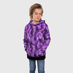 Толстовка-худи детская Фиолетовые щупальца и дым, цвет: 3D-черный — фото 2
