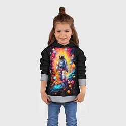 Толстовка-худи детская Астронавт на прогулке, цвет: 3D-меланж — фото 2