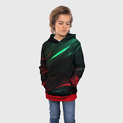 Толстовка-худи детская Dark red and green, цвет: 3D-красный — фото 2
