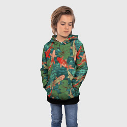 Толстовка-худи детская Паттерн карпы кои, цвет: 3D-черный — фото 2