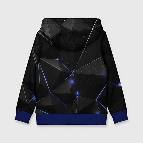 Детская толстовка Black geometry texture / 3D-Синий – фото 2
