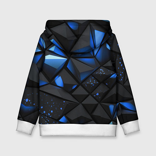 Детская толстовка Blue black texture / 3D-Белый – фото 2