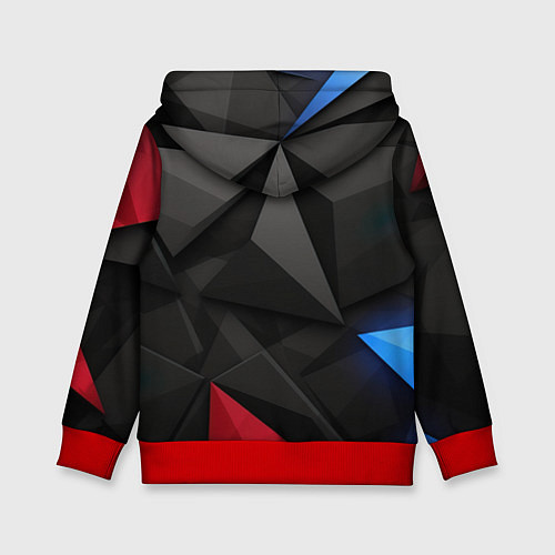 Детская толстовка Black blue red elements / 3D-Красный – фото 2