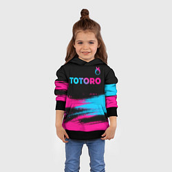 Толстовка-худи детская Totoro - neon gradient: символ сверху, цвет: 3D-черный — фото 2