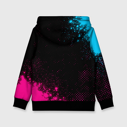 Детская толстовка Sally Face - neon gradient: надпись, символ / 3D-Черный – фото 2