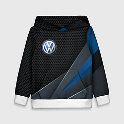 Толстовка-худи детская Фольцваген - синяя броня, цвет: 3D-белый