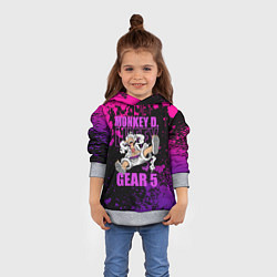 Толстовка-худи детская One piece - пурпурный гир 5, цвет: 3D-меланж — фото 2