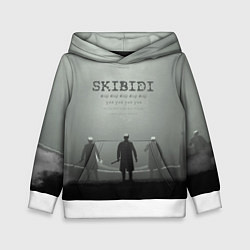 Толстовка-худи детская Skibisi toilet Camera men, цвет: 3D-белый