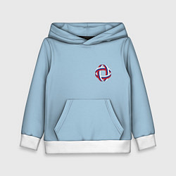 Толстовка-худи детская Флаг в кольце, цвет: 3D-белый