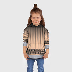 Толстовка-худи детская Персиковый полосатый градиент, цвет: 3D-меланж — фото 2