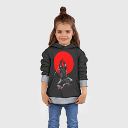 Толстовка-худи детская Атакующий ниндзя, цвет: 3D-меланж — фото 2