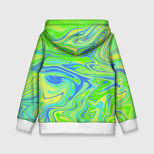 Детская толстовка Неоновая абстракция волны / 3D-Белый – фото 2