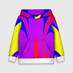 Толстовка-худи детская Яркий цветной мотив, цвет: 3D-белый
