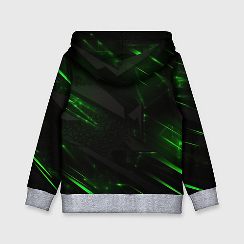 Детская толстовка Dark black green abstract / 3D-Меланж – фото 2