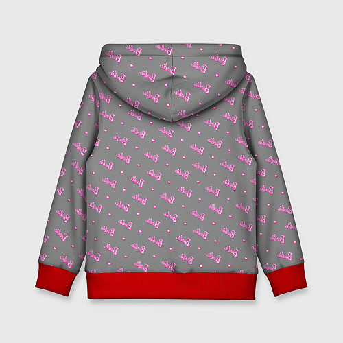 Детская толстовка Паттерн - Барби и серый фон / 3D-Красный – фото 2