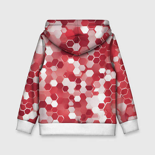 Детская толстовка Кибер Hexagon Красный / 3D-Белый – фото 2