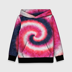 Толстовка-худи детская Tie-Dye дизайн, цвет: 3D-черный