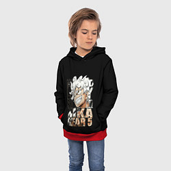 Толстовка-худи детская Luffy Gear 5 Луффи, цвет: 3D-красный — фото 2