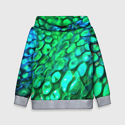 Детская толстовка Объемная зеленая текстура в виде чешуи