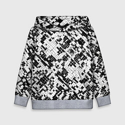 Толстовка-худи детская Чёрно-белая сеть, цвет: 3D-меланж