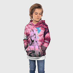 Толстовка-худи детская Пауэр - Человек бензопила, цвет: 3D-белый — фото 2