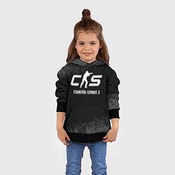 Толстовка-худи детская Counter-Strike 2 glitch на темном фоне, цвет: 3D-черный — фото 2
