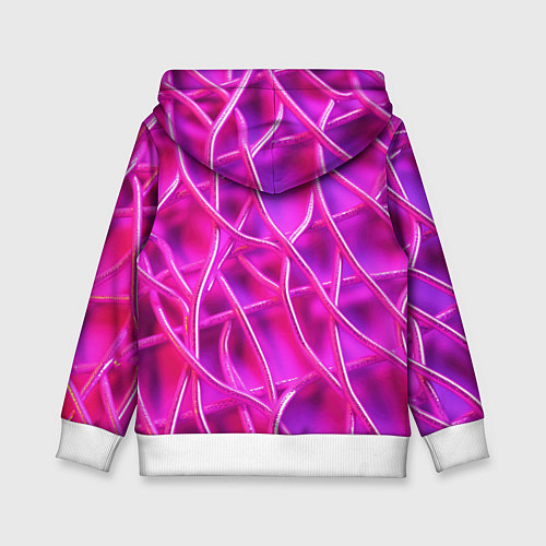 Детская толстовка Розовые абстрактные трубочки / 3D-Белый – фото 2