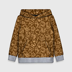 Детская толстовка Кофе и чай - коричневый