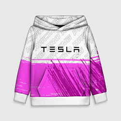 Толстовка-худи детская Tesla pro racing: символ сверху, цвет: 3D-белый