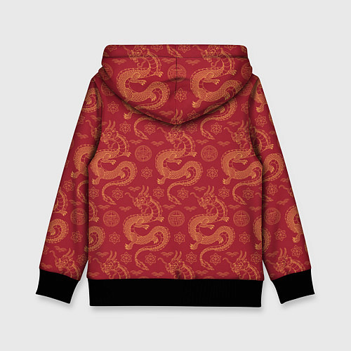 Детская толстовка Dragon red pattern / 3D-Черный – фото 2