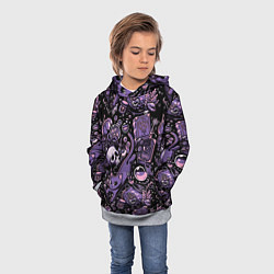 Толстовка-худи детская Ведьминский паттерн, цвет: 3D-меланж — фото 2
