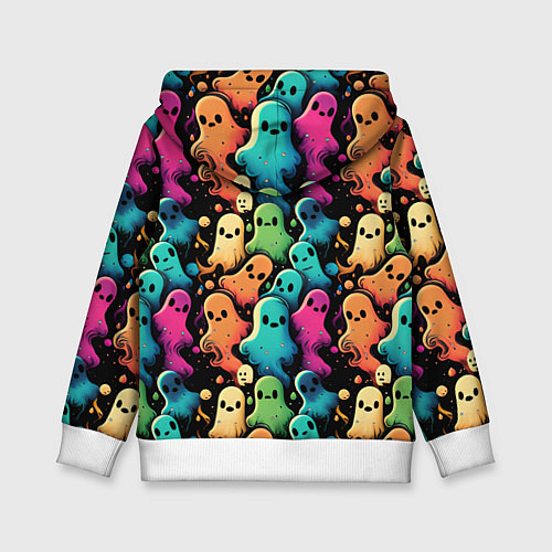 Детская толстовка Паттерн с разноцветными приведениями / 3D-Белый – фото 2
