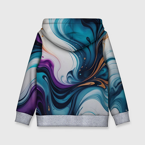 Детская толстовка Жидкий цветной узор - нейросеть / 3D-Меланж – фото 2