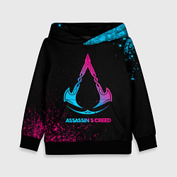 Толстовка-худи детская Assassins Creed - neon gradient, цвет: 3D-черный