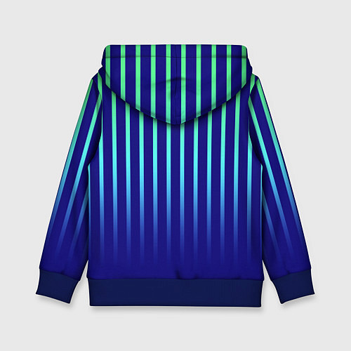 Детская толстовка Полосатый сине-зелёный градиент / 3D-Синий – фото 2
