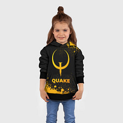 Толстовка-худи детская Quake - gold gradient, цвет: 3D-черный — фото 2
