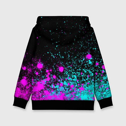 Детская толстовка Богдан и неоновый герб России: символ сверху / 3D-Черный – фото 2