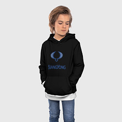 Толстовка-худи детская Ssang Yong auto, цвет: 3D-белый — фото 2