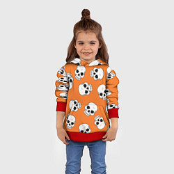 Толстовка-худи детская Черепки для хэллоуина, цвет: 3D-красный — фото 2