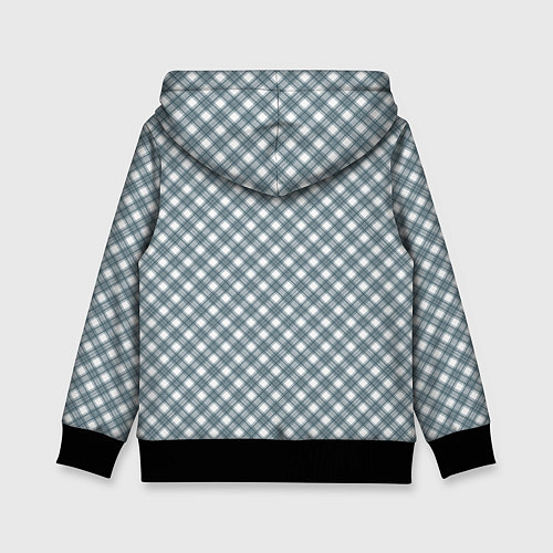 Детская толстовка Бело-серый узор в клетку / 3D-Черный – фото 2