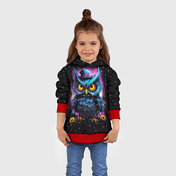 Толстовка-худи детская Magic owl, цвет: 3D-красный — фото 2