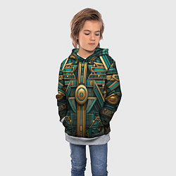 Толстовка-худи детская Орнамент в египетском стиле, цвет: 3D-меланж — фото 2