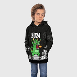 Толстовка-худи детская Очередной Новый год, цвет: 3D-черный — фото 2