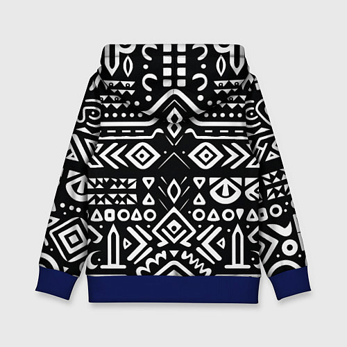 Детская толстовка Черно-белый абстрактный паттерн / 3D-Синий – фото 2