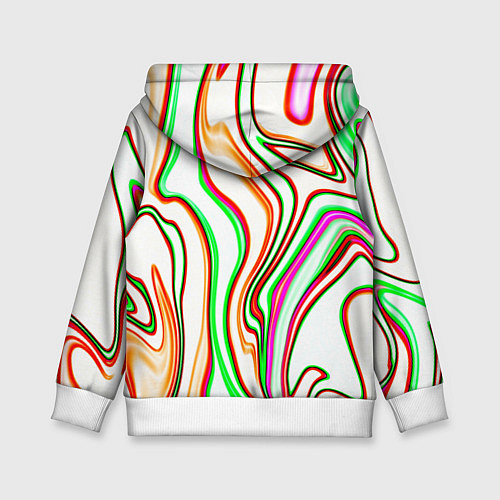 Детская толстовка Разноцветные волнистые линии абстракция / 3D-Белый – фото 2